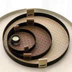 Handcrafted Metal Frame & Rattan Organizer Tray