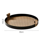 Handcrafted Metal Frame & Rattan Organizer Tray