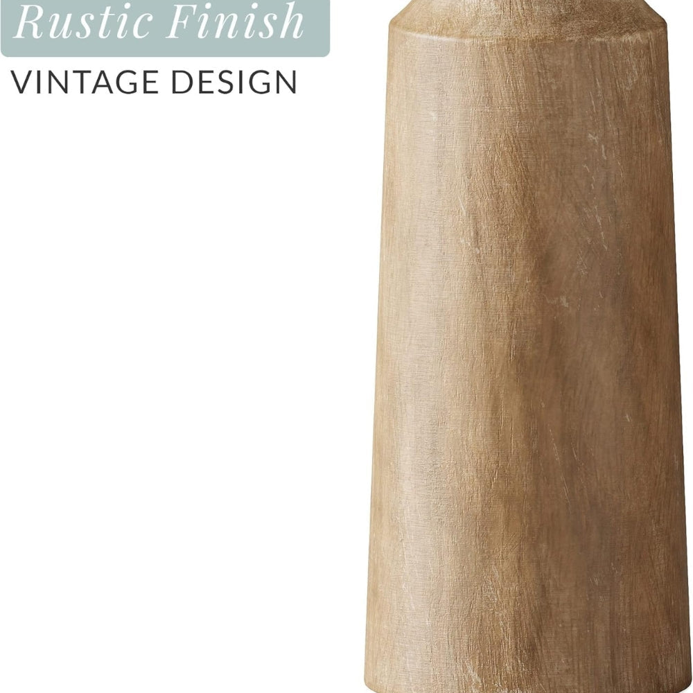 Handcrafted Natural Pine Candle Stand Set (3-Piece)