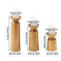 Handcrafted Natural Pine Candle Stand Set (3-Piece)