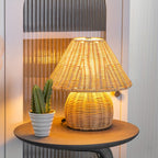 Handcrafted Natural Rattan & Bamboo Table Lamp