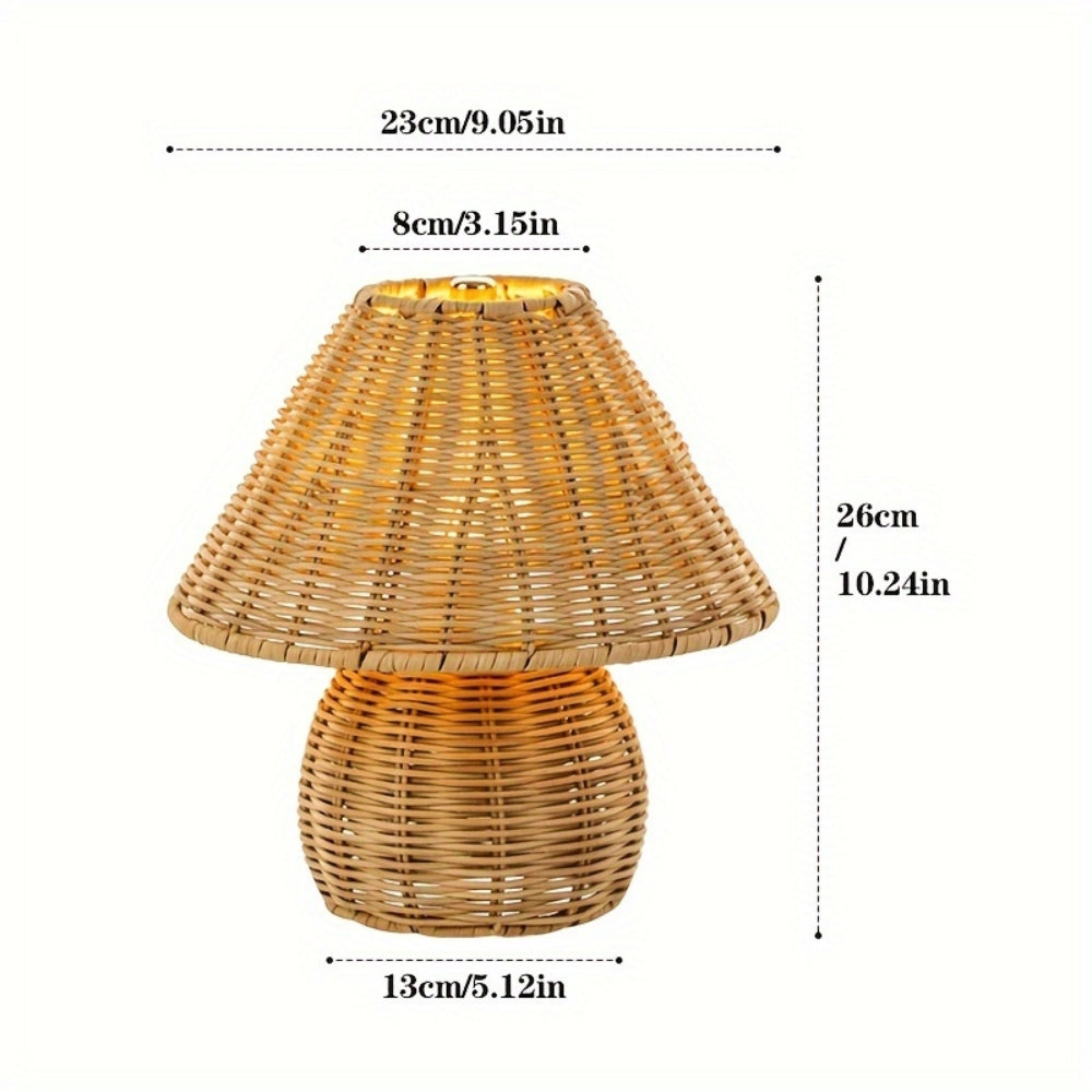 Handcrafted Natural Rattan & Bamboo Table Lamp