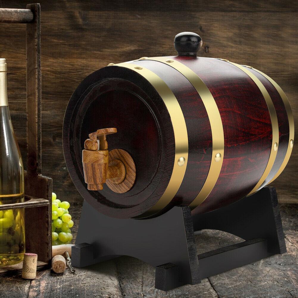 Handcrafted Oak & Built-In Tap Wine Barrel (1.5L)