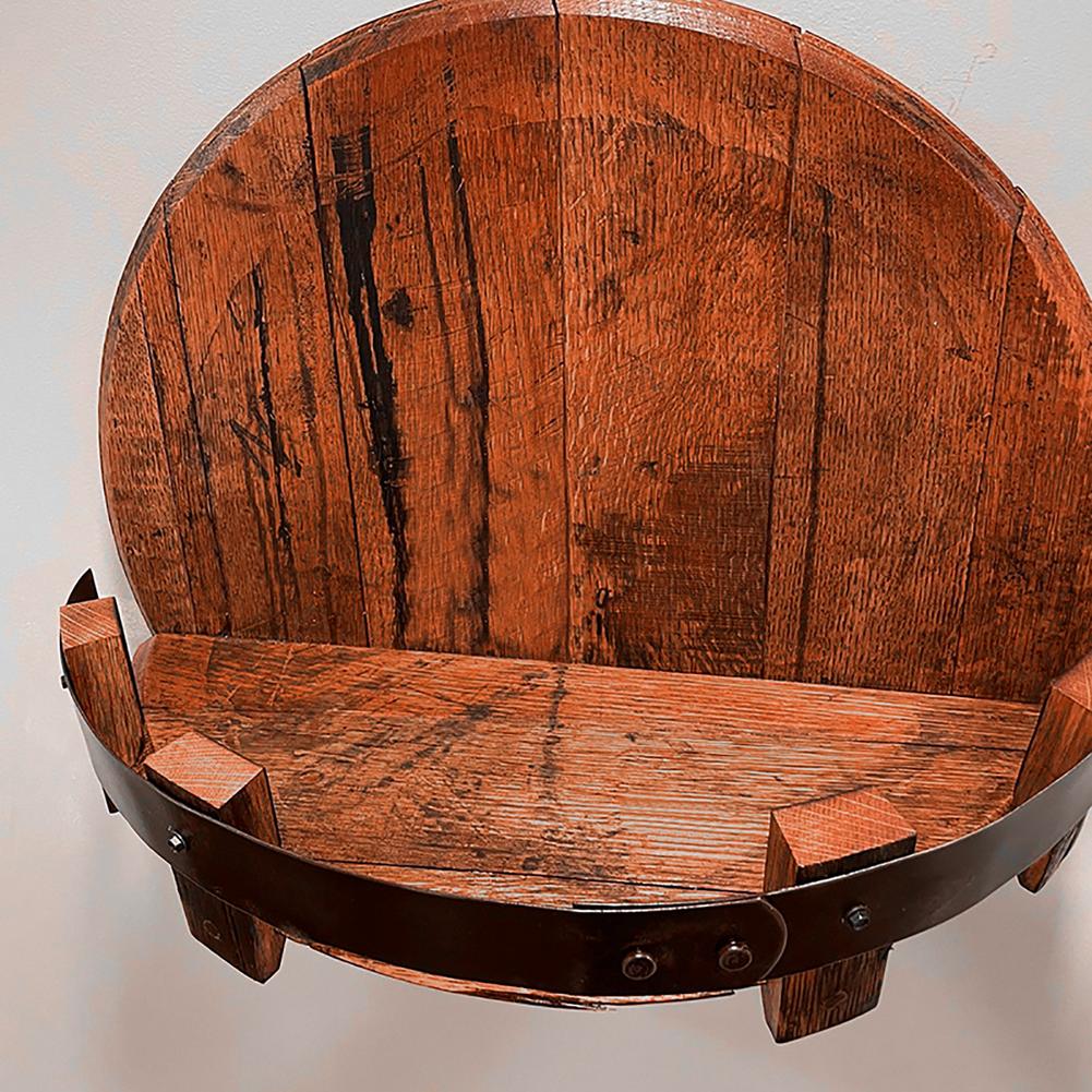 Handcrafted Reclaimed Bourbon Barrel Shelf (Wall-Mounted)
