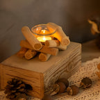 Handcrafted Reclaimed Driftwood Tealight Holder (Glass Insert)