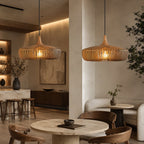 Handcrafted Solid Wood Pendant Lamp (LED Compatible)