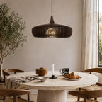 Handcrafted Solid Wood Pendant Lamp (LED Compatible)