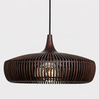 Handcrafted Solid Wood Pendant Lamp (LED Compatible)