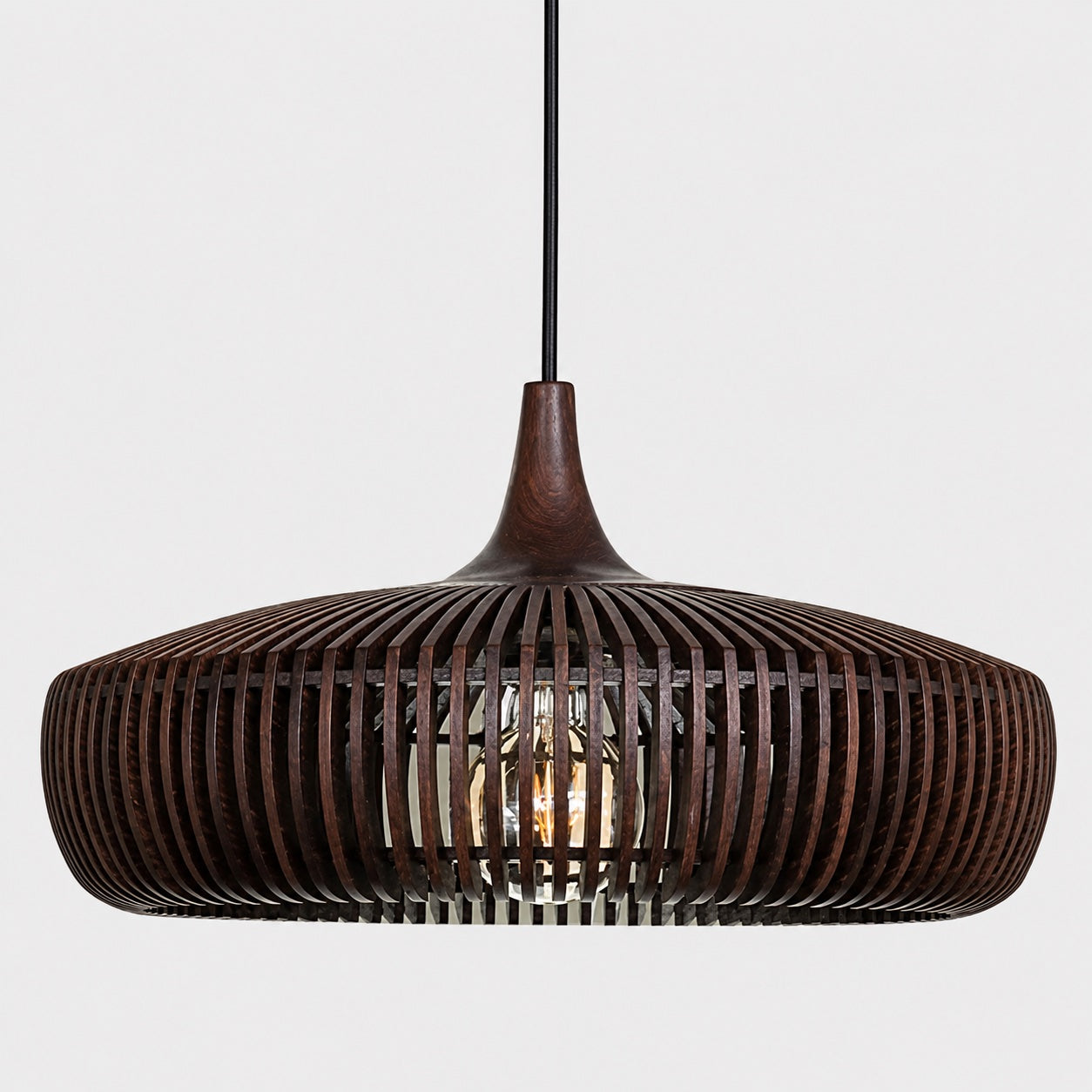 Handcrafted Solid Wood Pendant Lamp (LED Compatible)