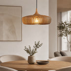 Handcrafted Solid Wood Pendant Lamp (LED Compatible)