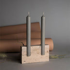 Handcrafted Travertine Taper Candle Holder (Holds 2 Tapers)