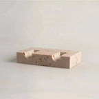 Handcrafted Travertine Taper Candle Holder (Holds 2 Tapers)