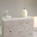 Handcrafted Travertine Taper Candle Holder (Holds 2 Tapers)