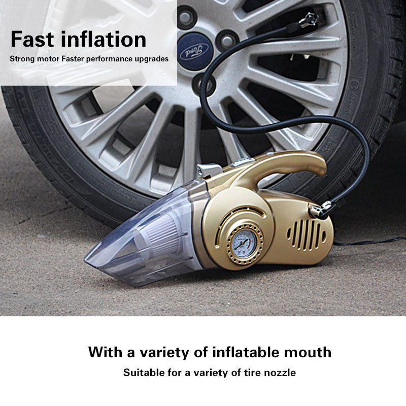 Handheld Car Vacuum 4-in-1 Inflator & Pressure Gauge