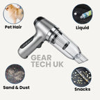 Handheld Car Vacuum Cordless 95,000PA USB-C Charging