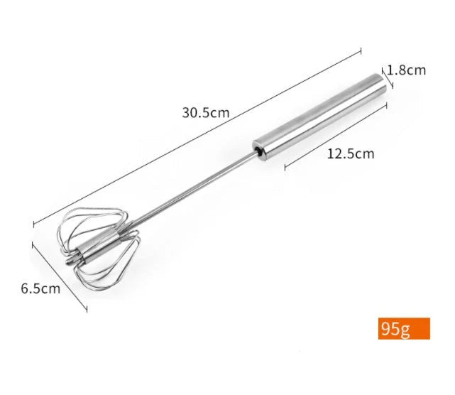 Handheld Egg Beater Semi-Automatic Lightweight Stainless Steel