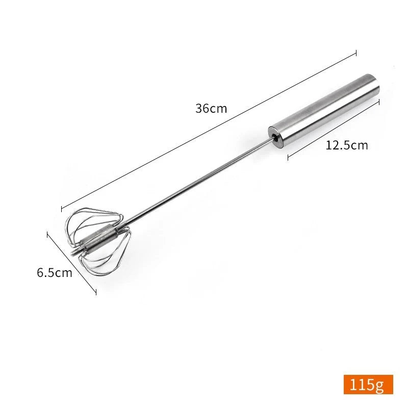 Handheld Egg Beater Semi-Automatic Lightweight Stainless Steel
