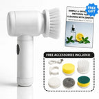 Handheld Electric Scrubber Rotary Action 5 Interchangeable Heads