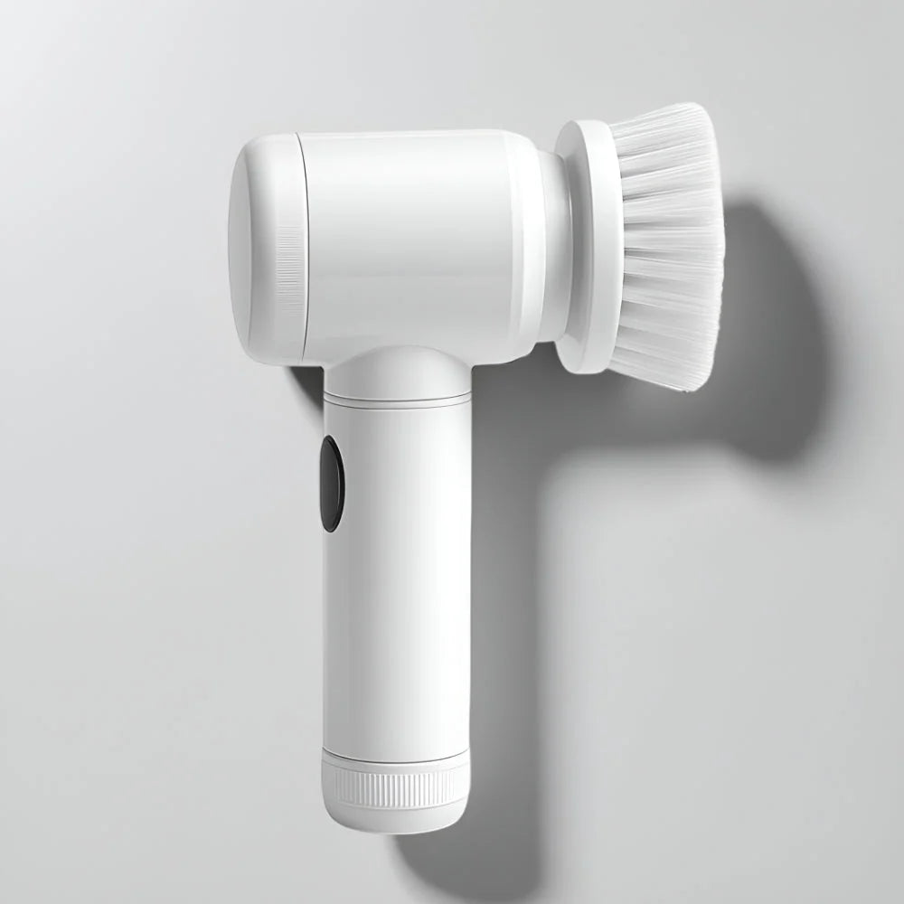 Handheld Electric Scrubber Rotary Action 5 Interchangeable Heads