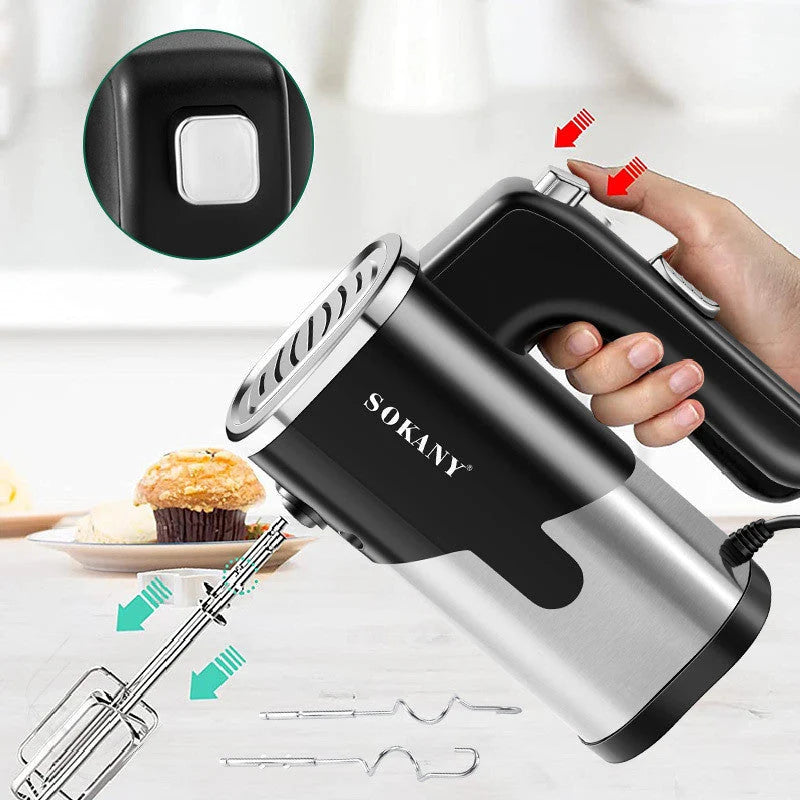 Handheld Electric Whisk 500W 5-Speed Stainless Steel Beaters