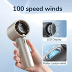 Handheld Fan Digital Display Rechargeable 100 Speed