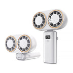 Handheld Fan Dual Air Outlets USB-C Rechargeable Five Speeds