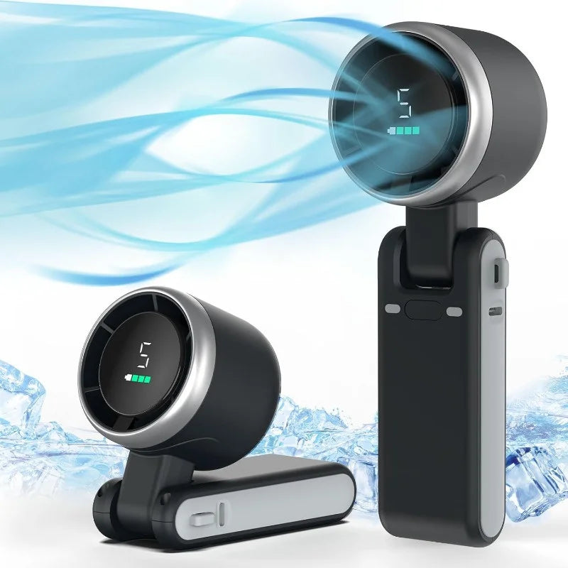 Handheld Fan Foldable Compact Five-Speed USB Rechargeable