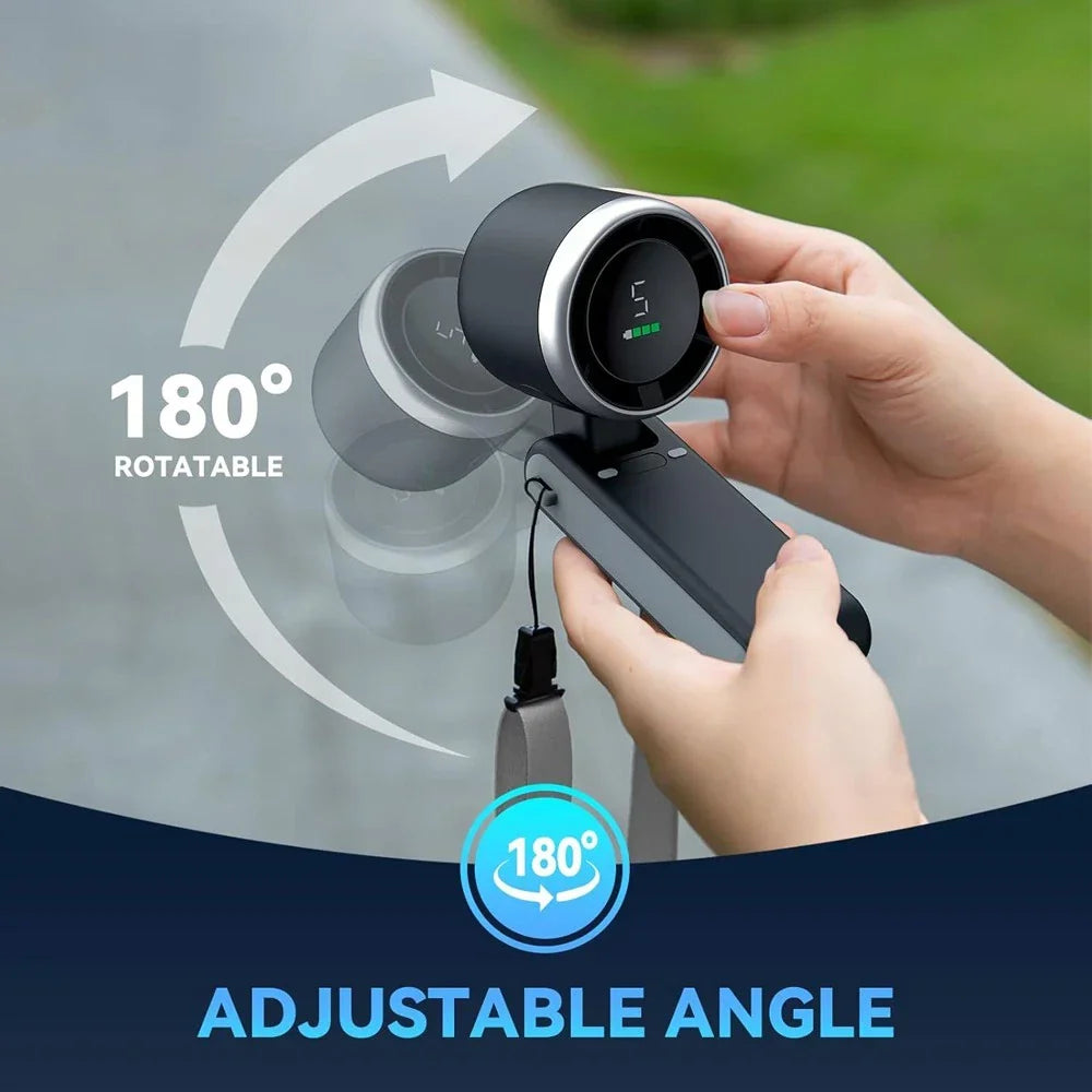 Handheld Fan Foldable Compact Five-Speed USB Rechargeable