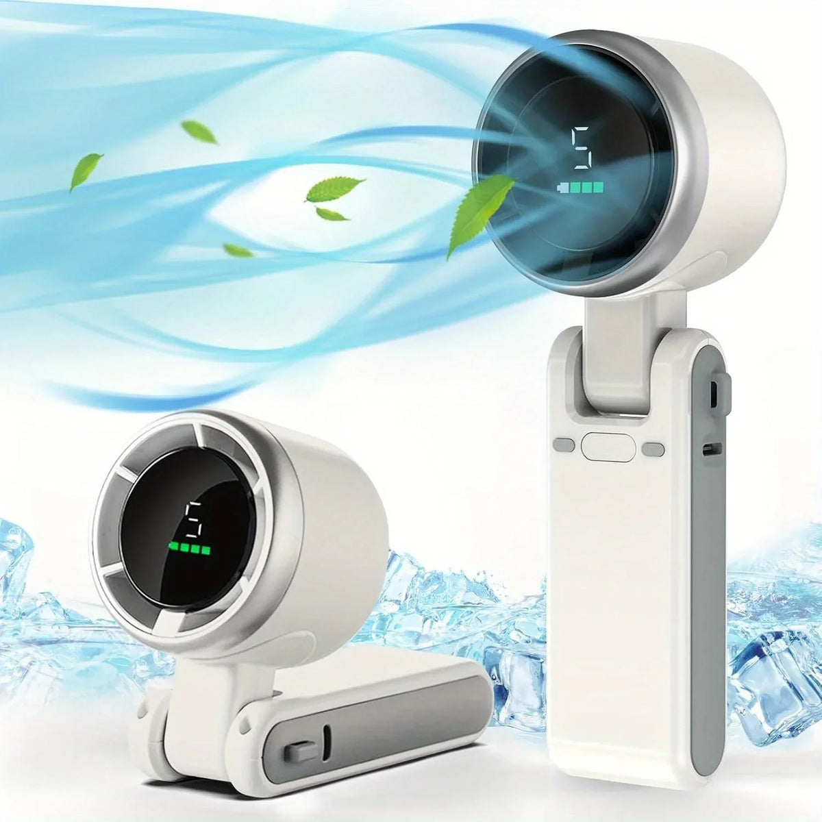 Handheld Fan Foldable Compact Five-Speed USB Rechargeable