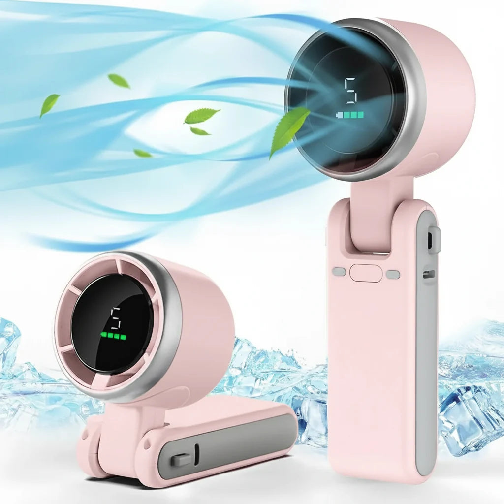 Handheld Fan Foldable Compact Five-Speed USB Rechargeable