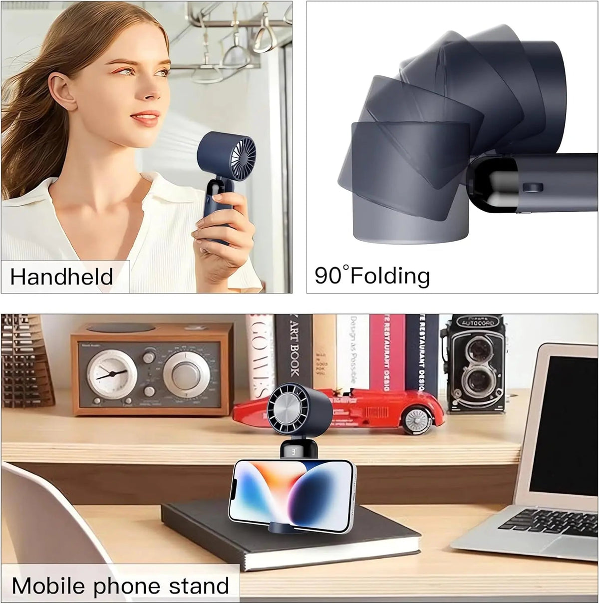 Handheld Fan Instant Cooling USB Rechargeable 12 Hours