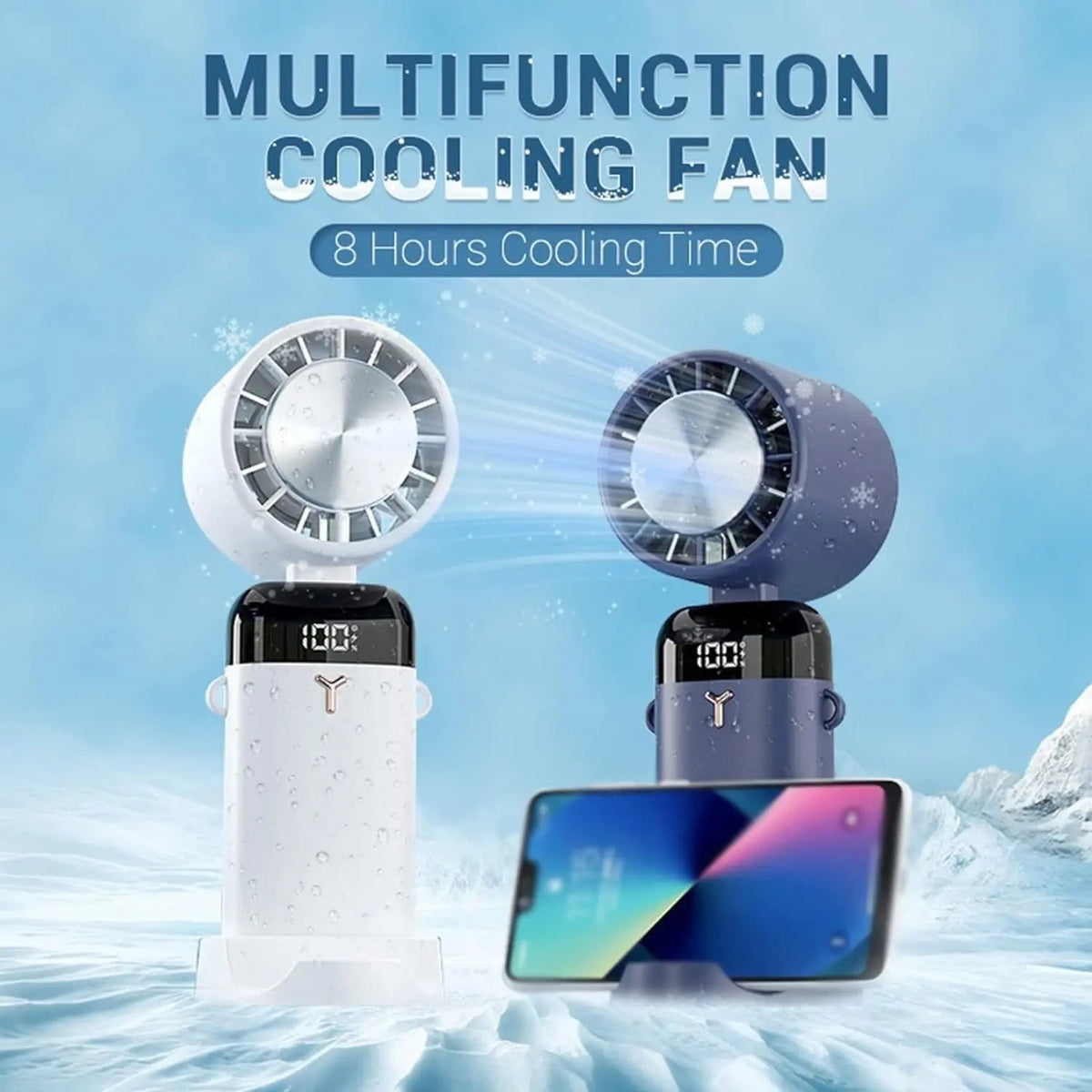 Handheld Fan Instant Cooling USB Rechargeable 12 Hours