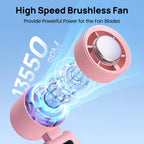 Handheld Fan Integrated Ice Cooling Adjustable Speed USB Rechargeable