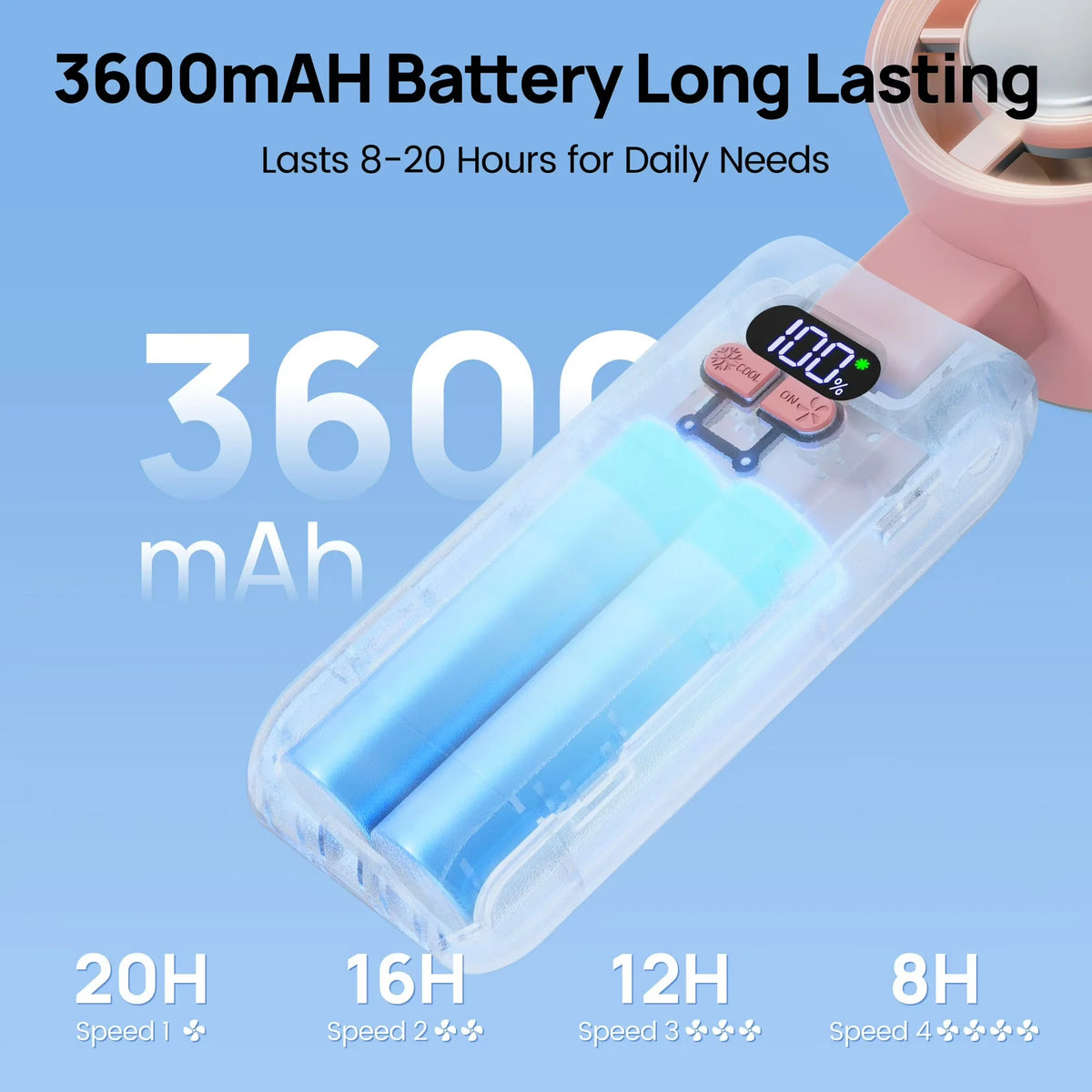Handheld Fan Turbo Motor Ice Cooling Rechargeable Battery