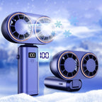 Handheld Fan USB Rechargeable Foldable Digital Display