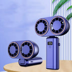 Handheld Fan USB Rechargeable Foldable Digital Display