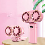 Handheld Fan USB Rechargeable Foldable Digital Display