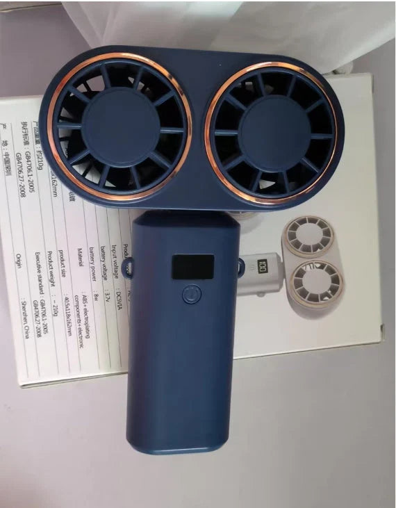 Handheld Fan USB Rechargeable Foldable Digital Display