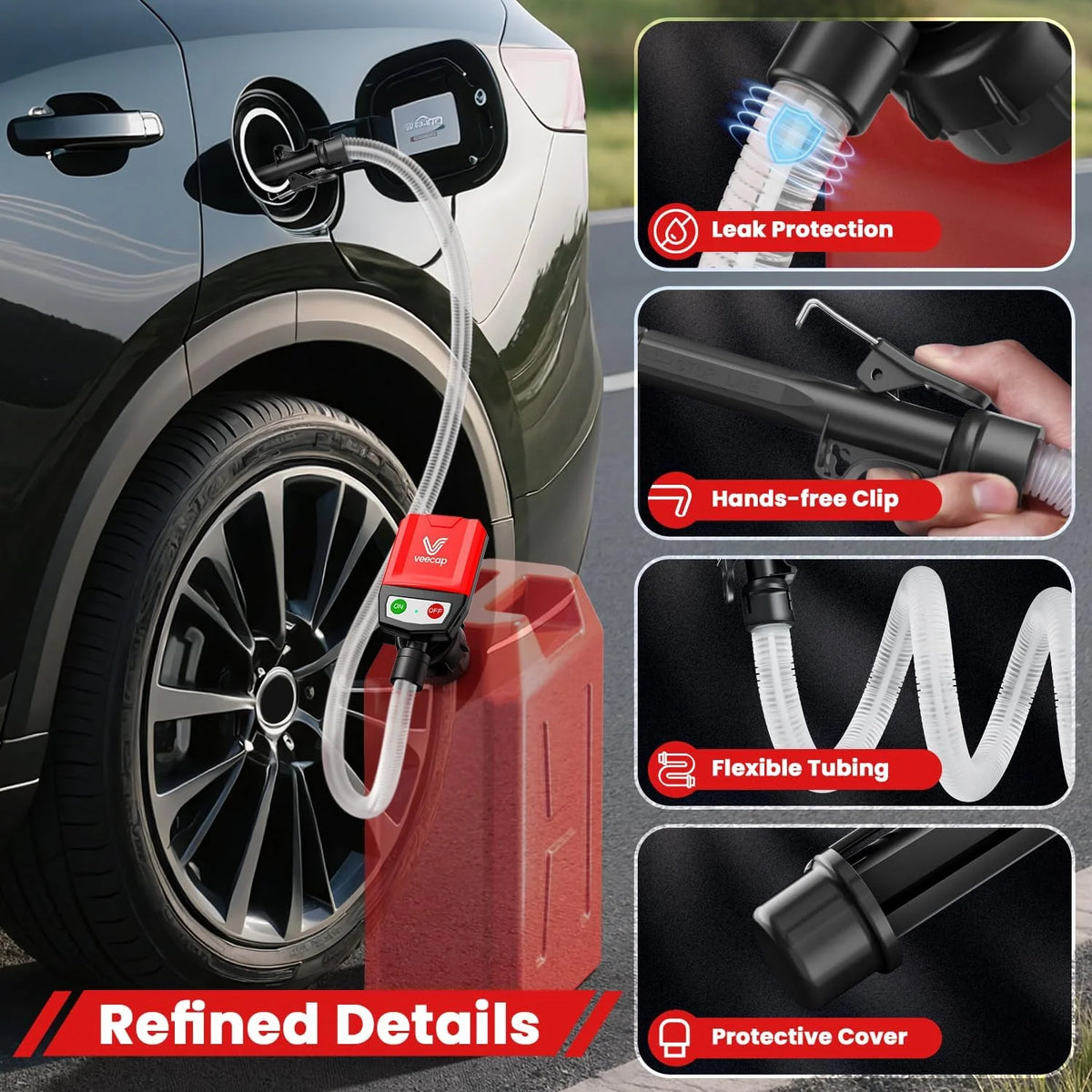 Handheld Fuel Transfer Pump Battery Powered Auto Shutoff