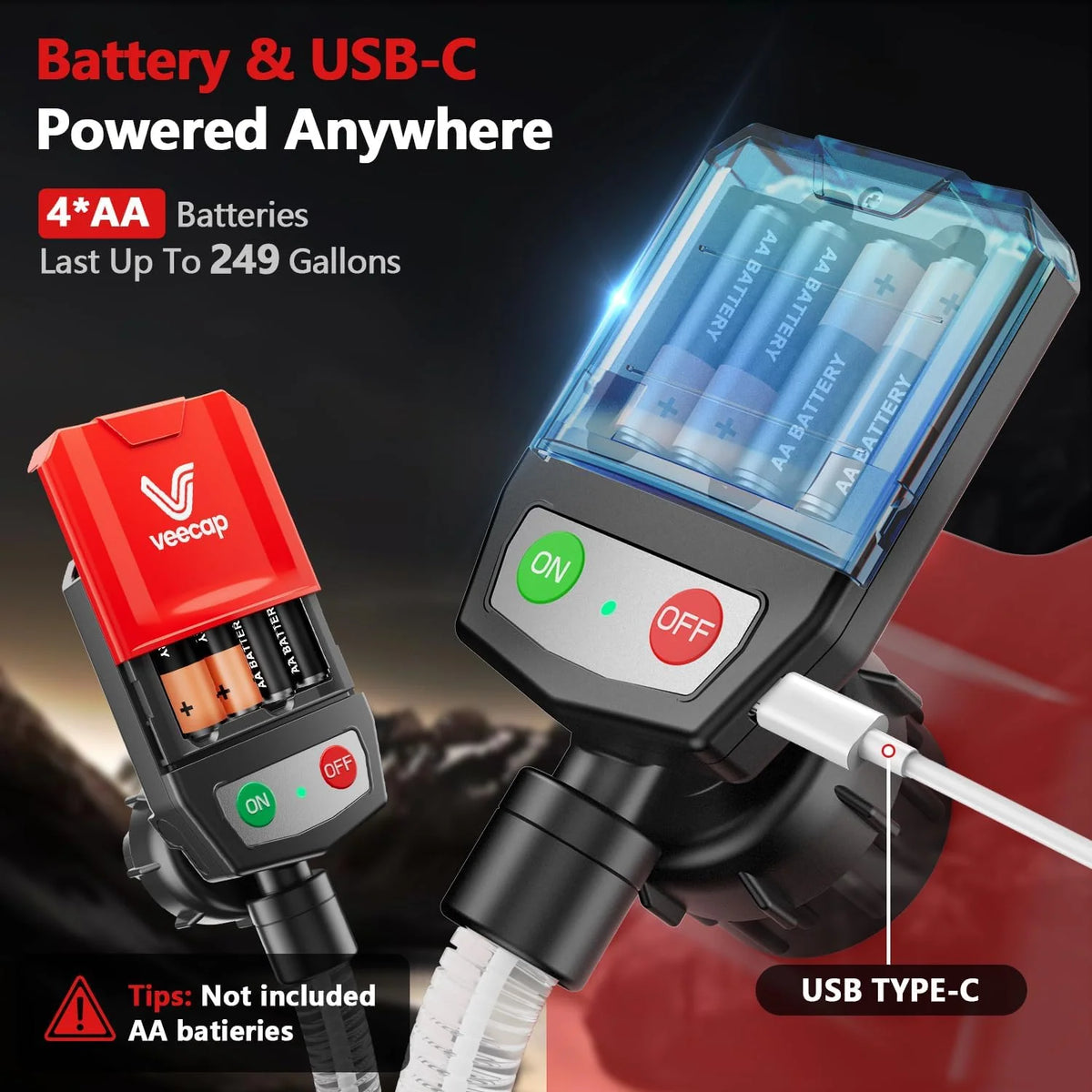 Handheld Fuel Transfer Pump Battery Powered Auto Shutoff
