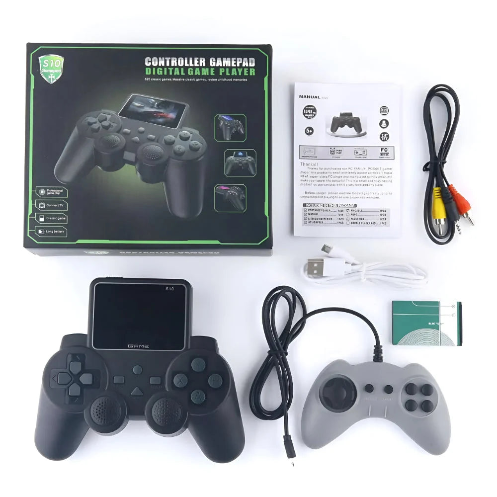 Handheld Game Console 520 Built-In Games Two-Player & TV-Out