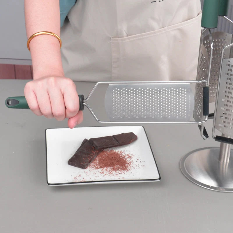 Handheld Grater Stainless Steel Blade Non-Slip Handle Dishwasher Safe