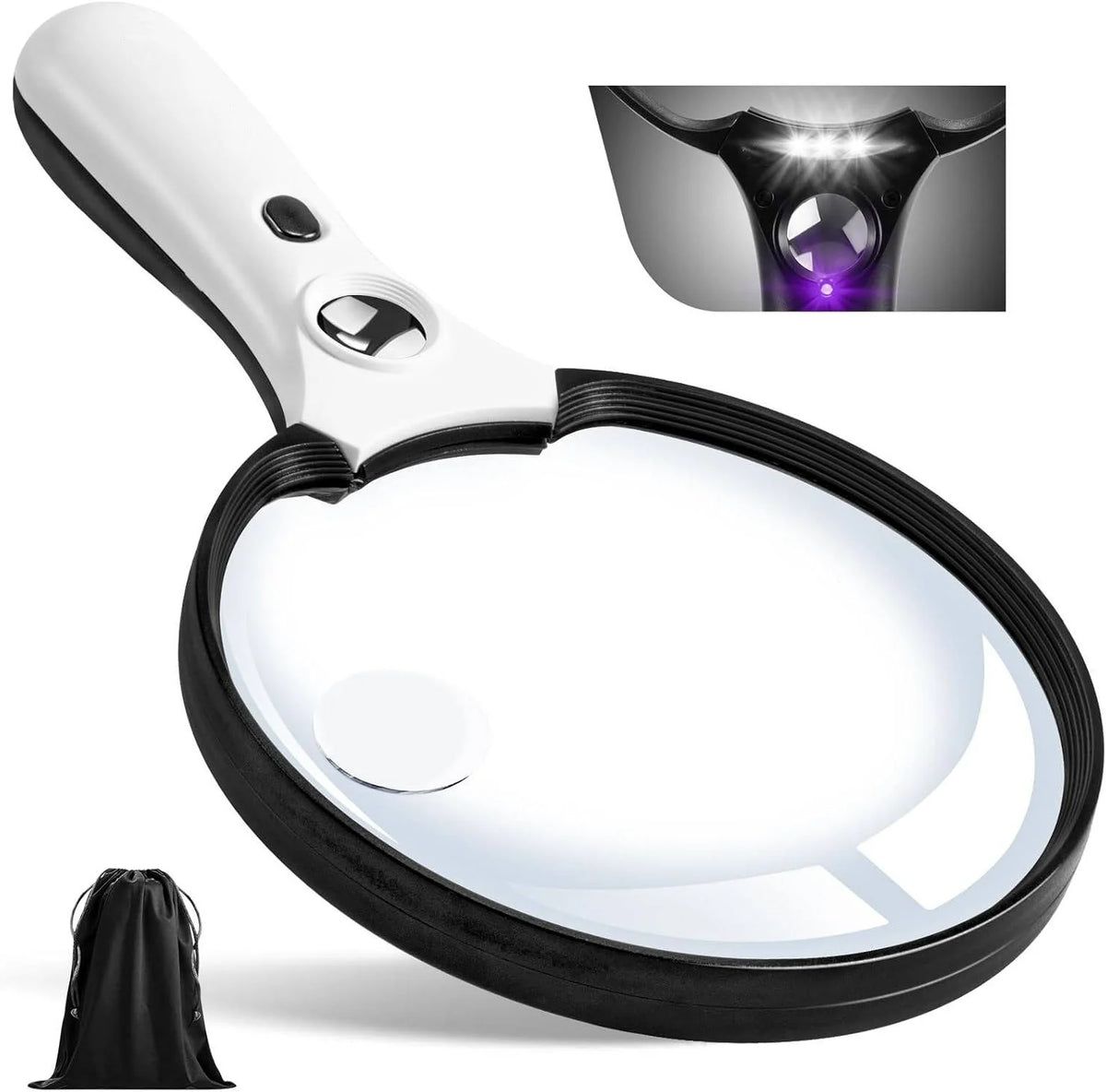 Handheld Magnifier 10x 20x 45x LED & UV