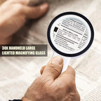Handheld Magnifying Glass 30X Optical Glass LED Lights