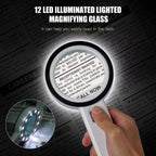 Handheld Magnifying Glass 30X Optical Glass LED Lights