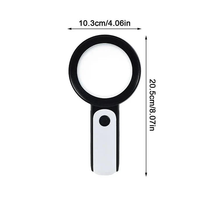 Handheld Magnifying Glass 30x Magnification Acrylic Lens Lightweight
