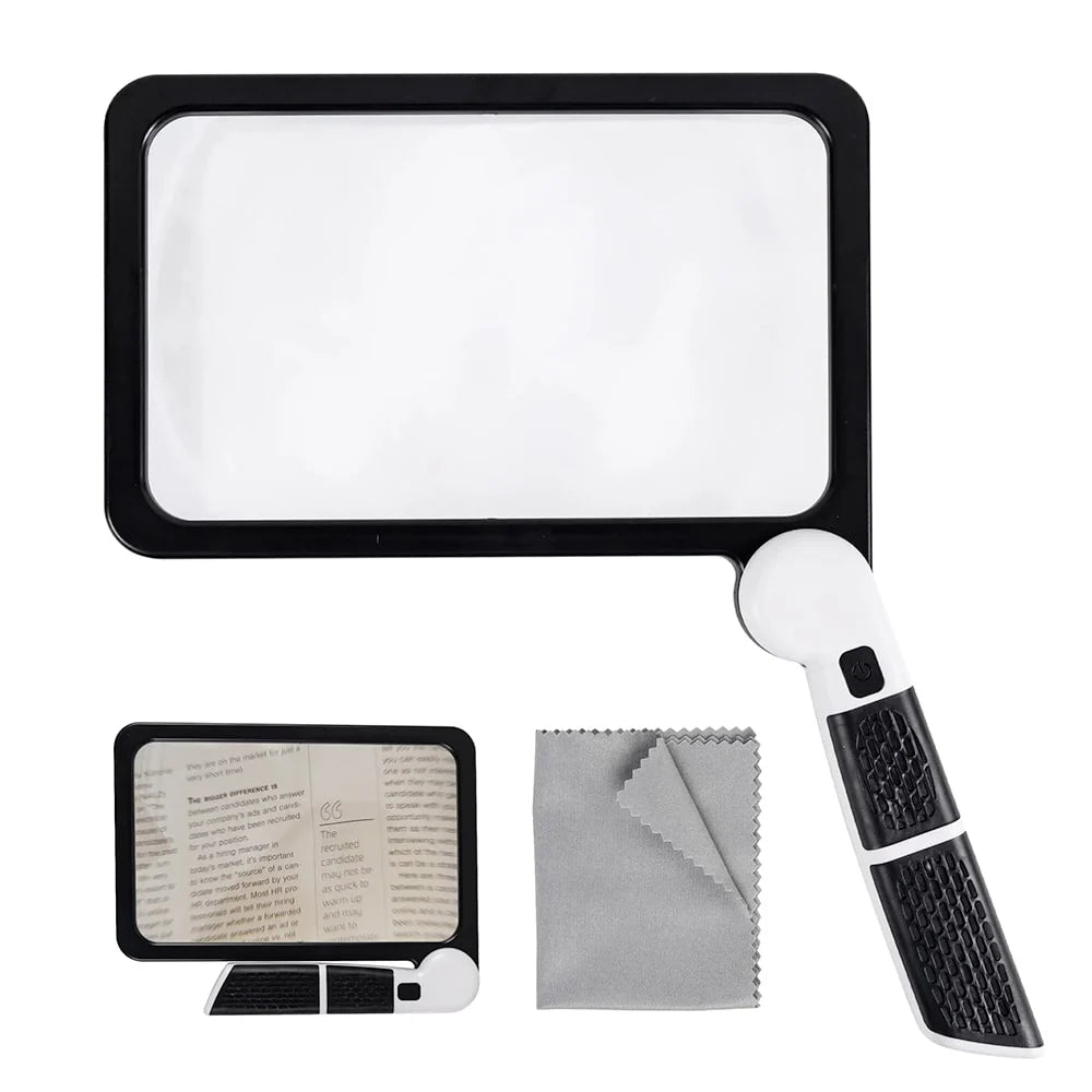 Handheld Magnifying Glass 5X 48-LED Foldable