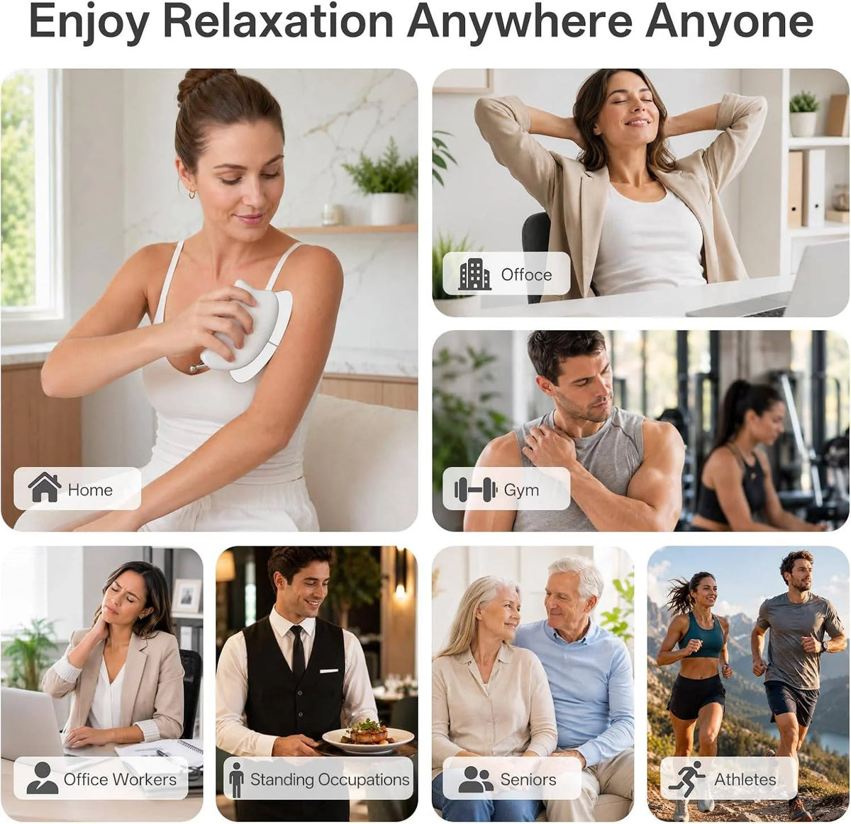 Handheld Massager Heat & Vibration Cordless 60-Min
