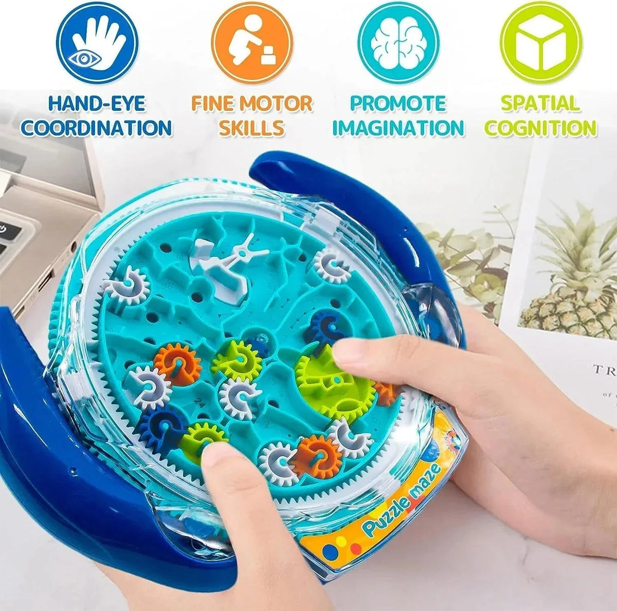 Handheld Maze Puzzle Transparent Acrylic & Steel Ball