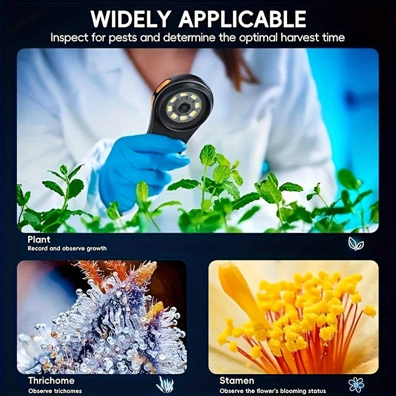 Handheld Microscope 500X 2MP Camera & Adjustable LEDs